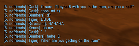 sure, I'll cyber with you in the tram, are you a nelf?