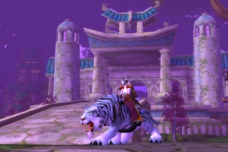 Sapphire rides a white tiger